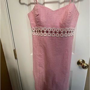 Lilly Pulitzer Sheena Pink Seersucker Cutout Dress